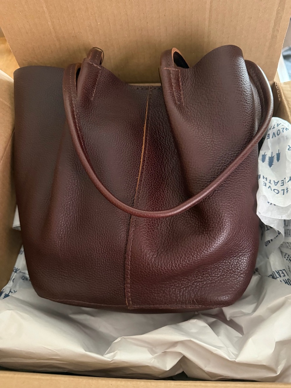 Portland Leather Devan Large Leather Tote Bag - Coldbrew - Picture 3 of 4